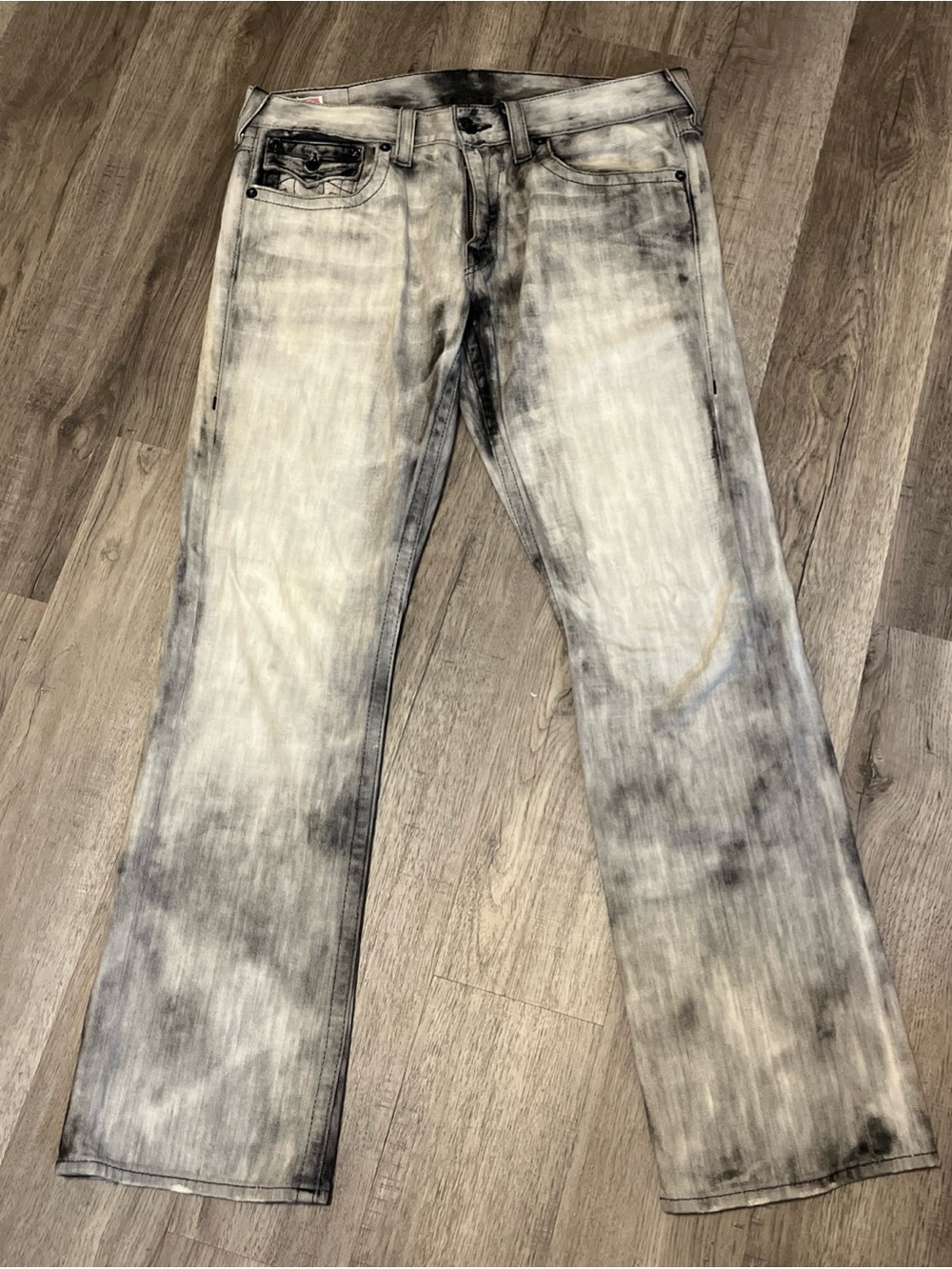 Men's Faded Black Straight-Leg Jeans 36x33
